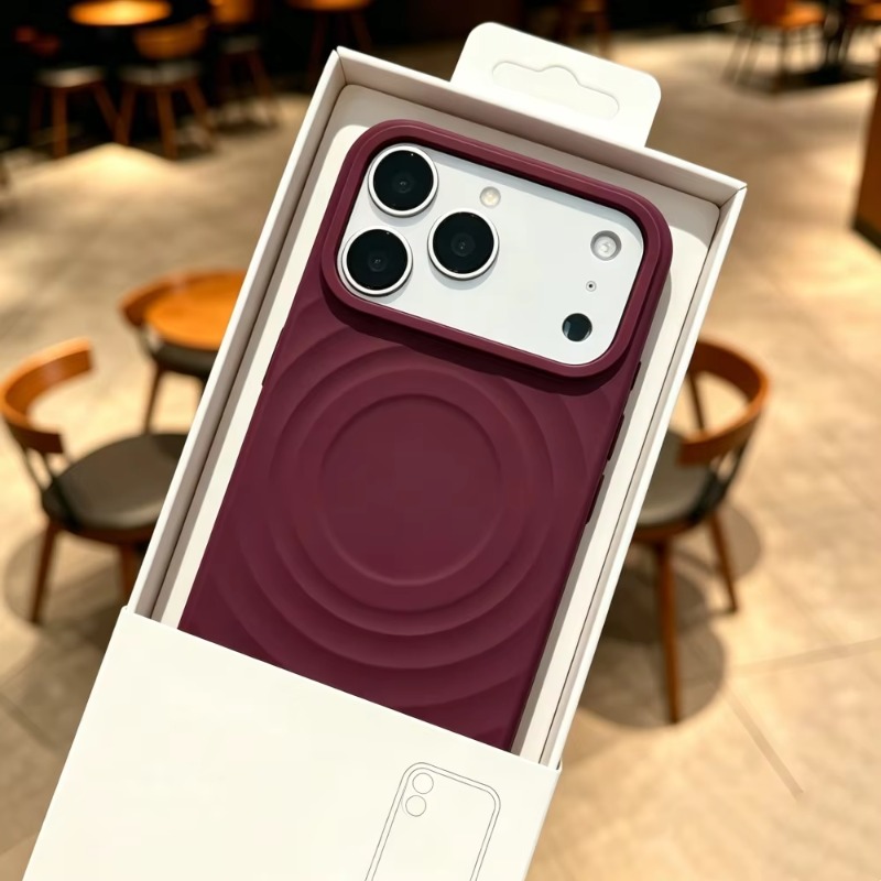Liquid Silicone Magnetic Phone Case - Su Dalgası Desenli Sıvı Silikon Magsafe
