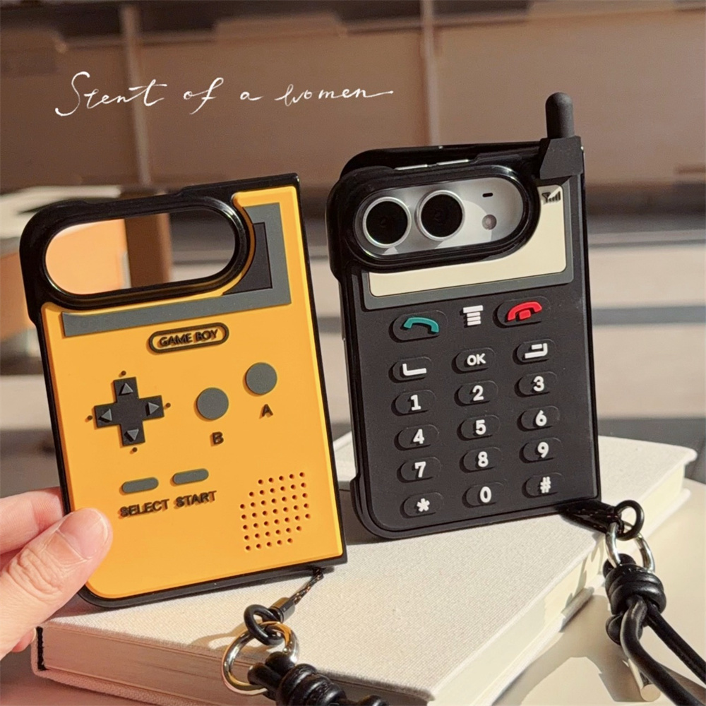 Cute Cartoon Wrist Strap Silicone Case - Kore INS Tarzı, Bileklikli, iPhone Duo