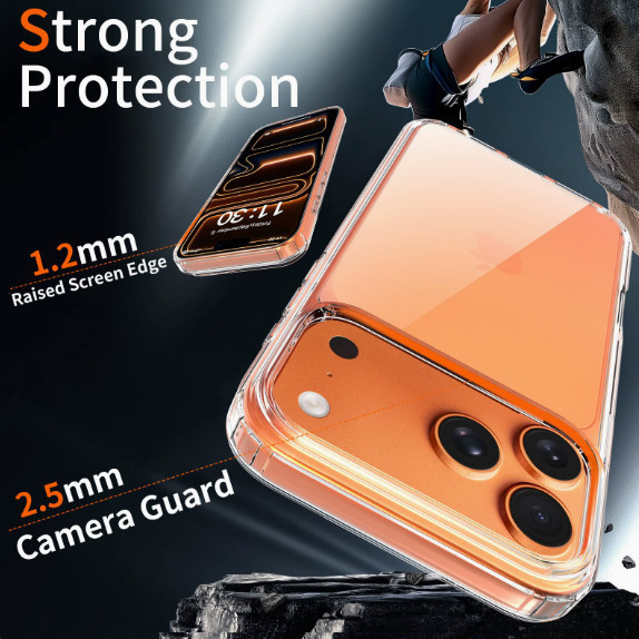 iPhone 18 DUO 17AIR 16 15 11 1 - Clear Shockproof Bumper Case incelemesi ve fiyatı