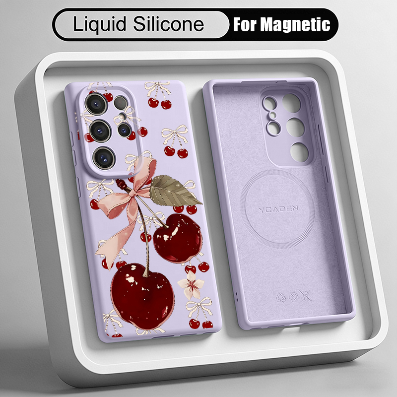 Kiraz Desenli Sıvı Silikon Tel - Liquid Silicone Magnetic Phone Case incelemesi ve fiyatı